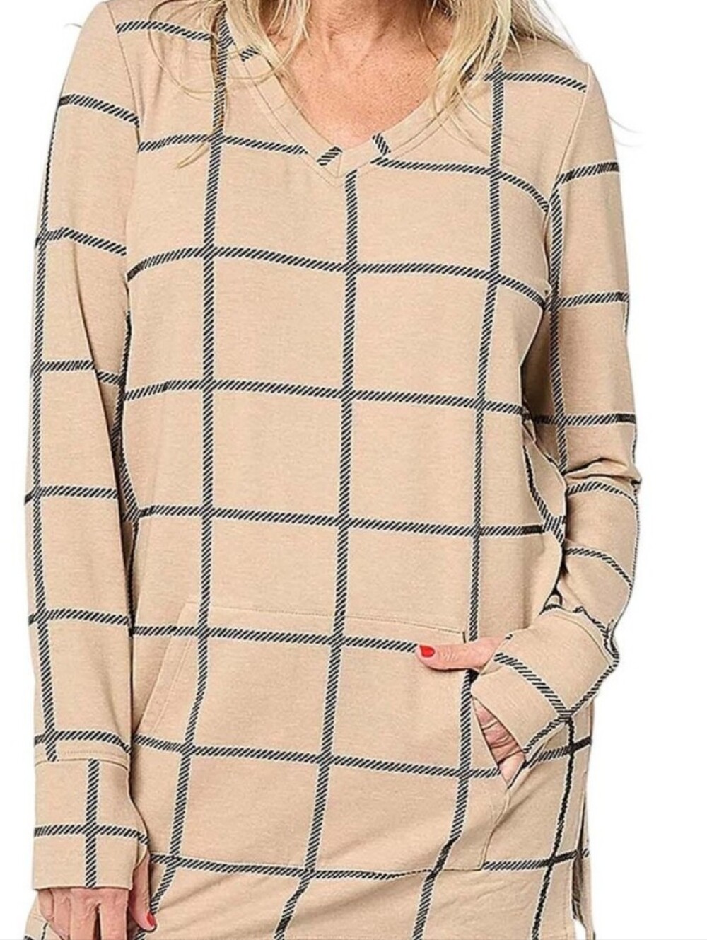 Cuddl Duds Women's Comfortwear Tunic Oatmeal XL
